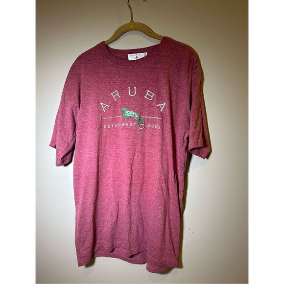 Men’s 1990 embroidered Aruba vacation nature T-shirt‎ - Picture 1 of 3